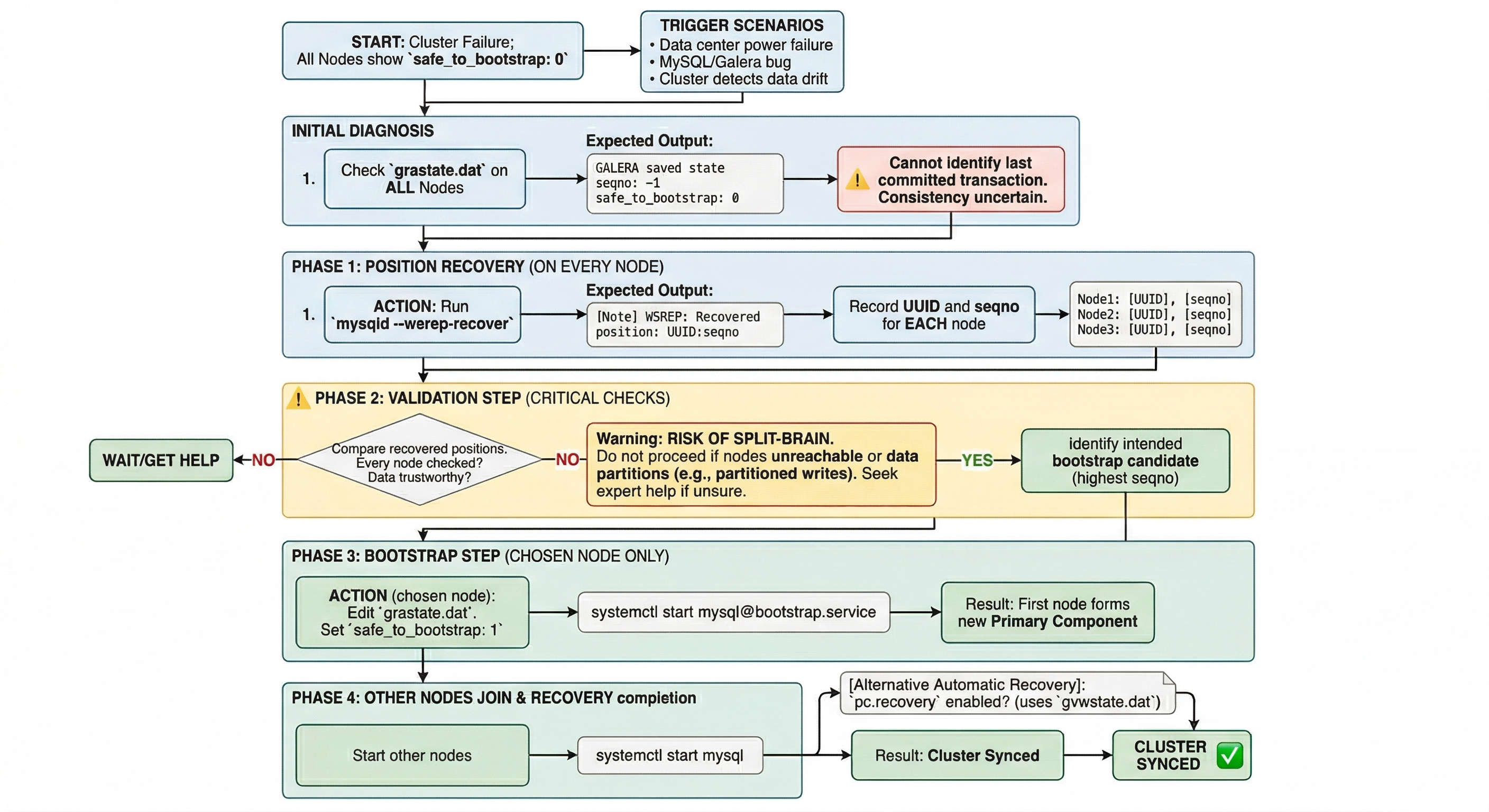 Scenario 6: All nodes went down without a proper shutdown